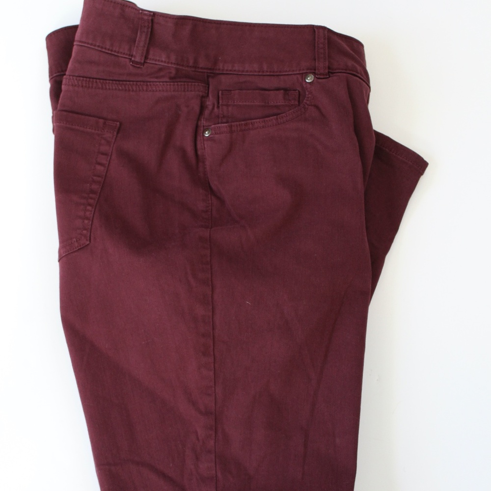 Lane Bryant Skinny Jeans sz 20 High Rise Flex Waist Super Stretch Burgundy Plus - Picture 6 of 7